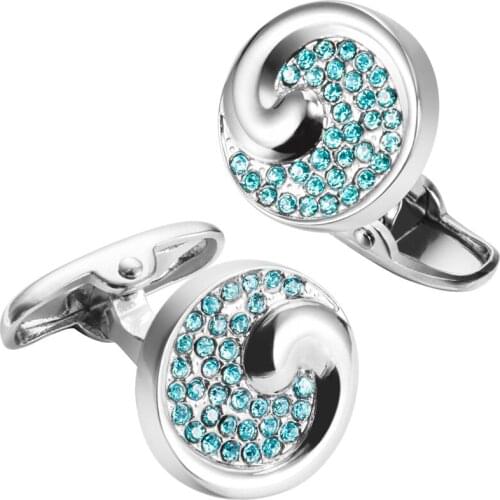 New Arrival Elegant Revolving Cufflinks for Men Fashion Luxury Crystal Cuff Button French Shirt Wedding Grooms Gifts