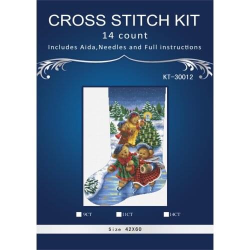 Oneroom Snow birds christmas sock Embroidery Crafts Needlework 14CT Unprinted Arts Cross Stitch Kits DMC DIY Quality 12