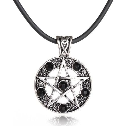Satan Pentagram Necklace Gothic Necklace Satan Pentagram Devil Star Pendant Necklace Goth Jewelry for Unisex Gifts
