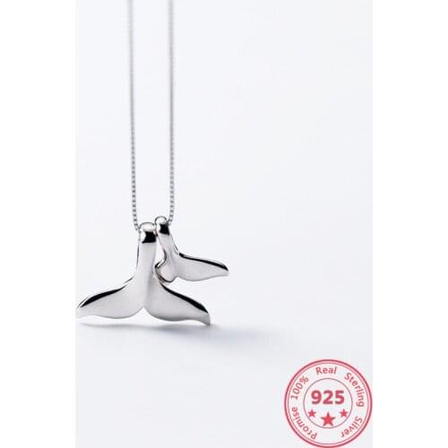 Fashion Authentic 925 Sterling Silver Cute Fish Tail Necklace Jewelry For Women Personalized Fine Jewelry
