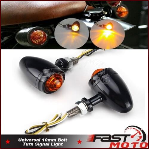 Front Rear Motorcycle Bullet Flasher Lamp Blinker Amber Signal Light 10mm Screw Universal For Harley BMW Honda Yamaha Suzuki
