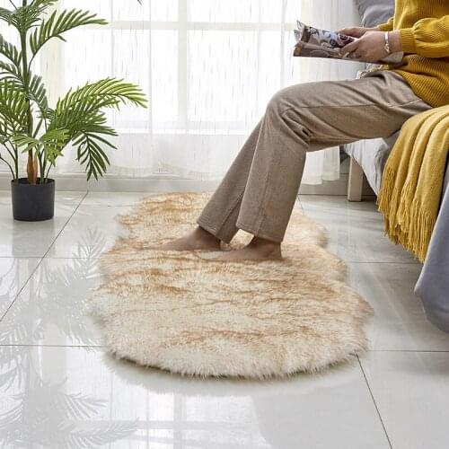 Living Room Plush Floor Rugs Mats Kids Room Faux Fur Area Rug Carpet Solid Fluffy Soft Shaggy Carpet Artificial Sheepskin WF1015