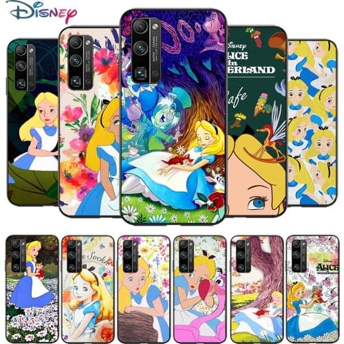 Alice in Wonderland cute for Huawei Honor V30 20 Pro X10 9S 9A 9C 9X 8X 10 9 Lite 8 7 Pro Silicone Soft Black Phone Case