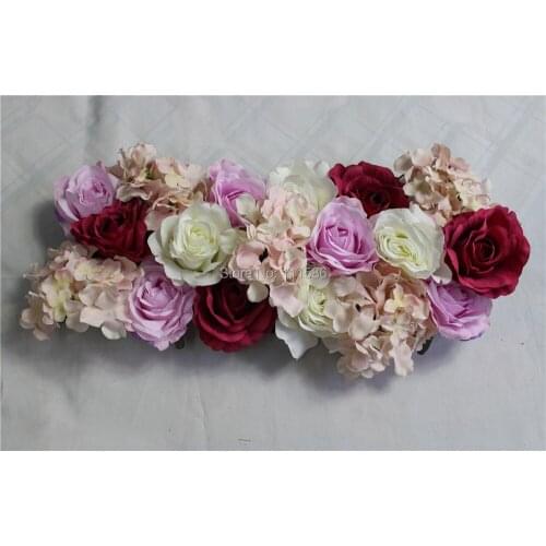 SPR MIX color style wedding small road lead arch flower wall stage backdrop wholesale artificial flower table centerpiece