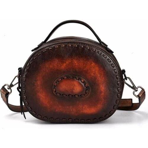 Women Messenger Shoulder Top Handle Bag High Quality for Female Brush Color Genuine Leather Small Handbag Tote Cross Body Bags