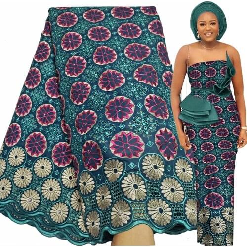 Fabricbob 100% Cotton Swiss Voile Lace Fabric 2021 High Quality Nigerian Party Embroidery African Lace Fabric 2.5 Yards