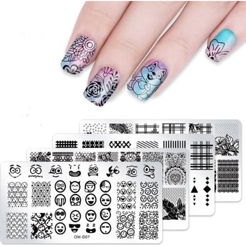 Lace Flower Animal Nail Stamping Plates Marble Image Stamp Templates Geometric Printing Stencil Tools