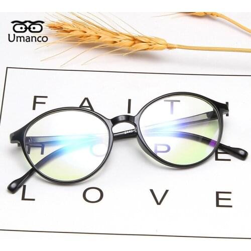 Umanco 2021 New Fashion Student Read Blue Light Glasses For Women Men PC Frame Transparent Boy Computer Gaming Accessories Gifts