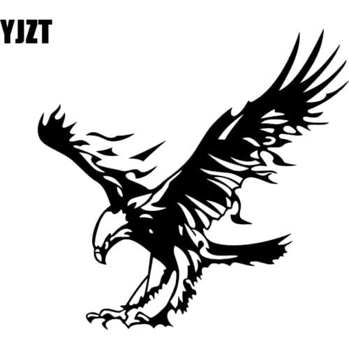 YJZT 20CM*19.2CM Personality Animal Flying Eagle Car Sticker Black/Silver Vinyl Decal Accessories C11-1072