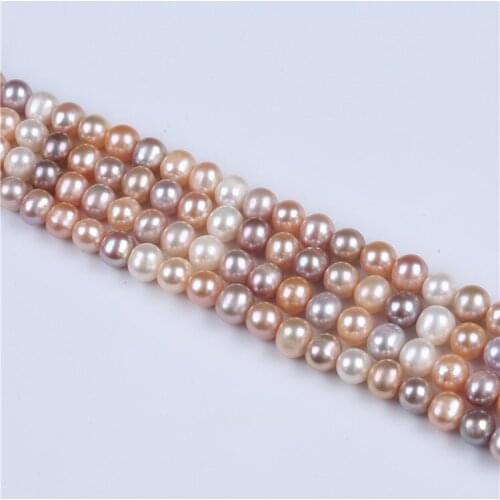 Factory sale 9-10 mm mix color near round Potato Freshwater Pearls Beads String