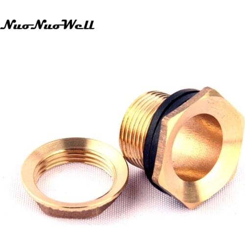 1pcs NuoNuoWell Copper 3/4"(25mm) Waterproof Hose Pipe Connector for Aquarium Fish Tank Joint Water Tank Pipe Adapter Parts