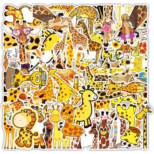 10/30/50PCS Kawaii Giraffe Cartoon Stickers Skateboard Guitar Fridge Laptop Luggage Phone Cute Waterproof Sticker Decal Kid Toys