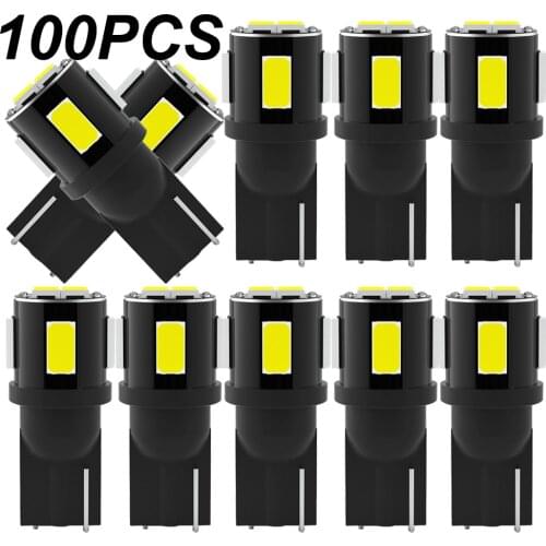 100x T10 Led Canbus W5W Led Bulbs 168 194 6000K White Signal Lamp Dome Reading License Plate Light Car Interior Lights Auto 12V