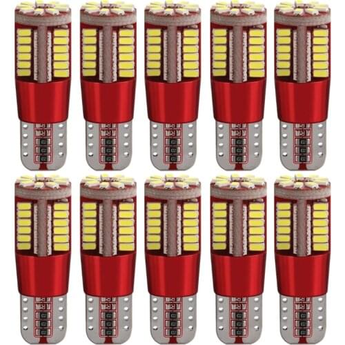 10X T10 W5W 192 Canbus 3014 57SMD No Error Auto Wedge Clearance Lights Bulb Car Marker Light Parking Lamp White Red Yellow Blue
