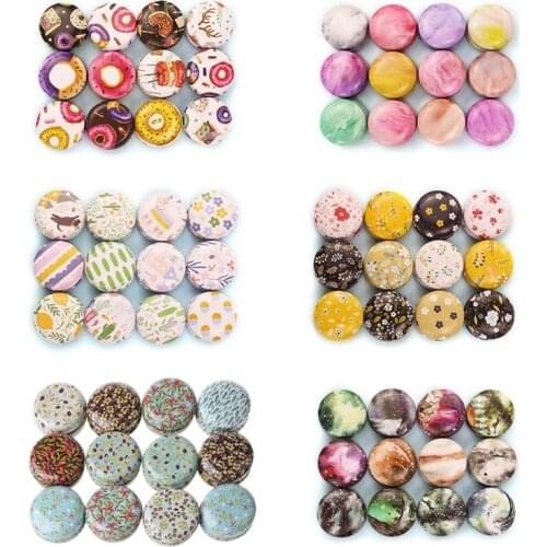 12pcs Mini Elegant Flower Tin Box DIY Candle Jar Balm Round Empty Lipstick Case