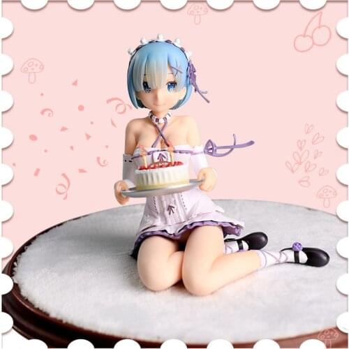 13CM Cake With base Anime Re:Life in a different world from zero Brianna Knickerbocker Rem doll Model toys Gift