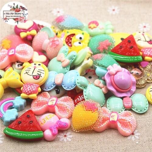 20pcs mix design mix size kawaii Resin Flat back Cabochon Art Supply Decoration Charm Craft