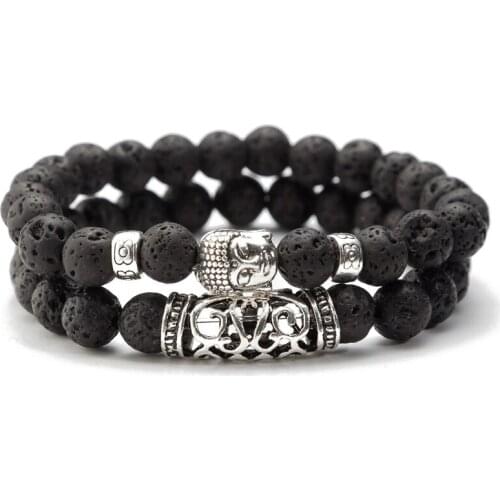 2021 Fashion Men And Women Couples Suit Seven Chakra Energy Yoga Bead Bracelet 8MM Volcanic Stone Beads Bracelet Jewelry Gift