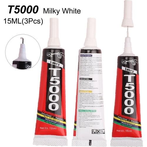 3Pcs 15ml T5000 White Craft Slime Glue Touch Screen Adhesive LCD B7000 E8000 School Super Strong Ceramics DIY Hobby T9000 E6000