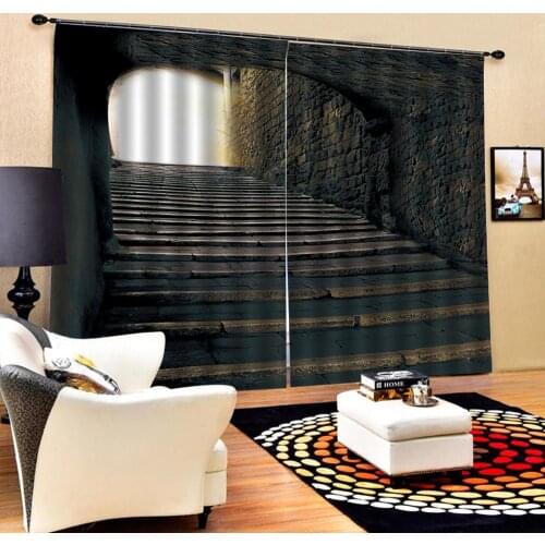Bedroom 3D Window Curtain Luxury living room decorate Cortina Stairway sunlight curtains