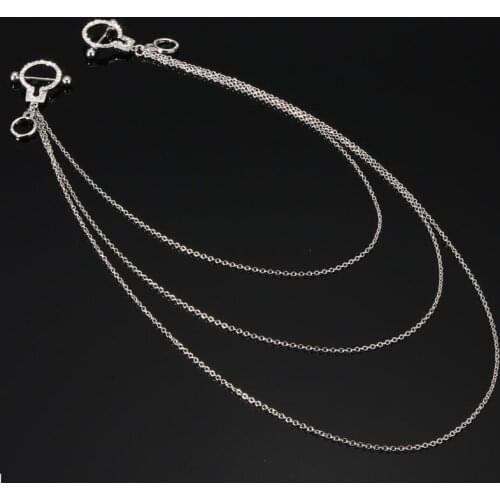Anti allergy stainless steel puncture jewelry sexy small handcuffs pendant milk chain three in one combination milk nail