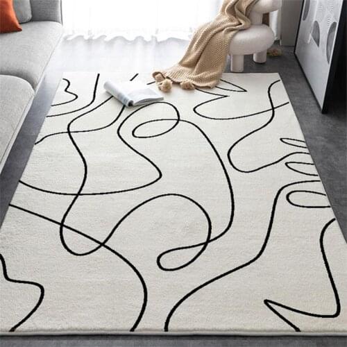 Beige Line Carpets For Living Room Home Soft Rugs For Bedroom Sofa Coffee Table Floor Mat Modern Design Cloakroom Area Rug