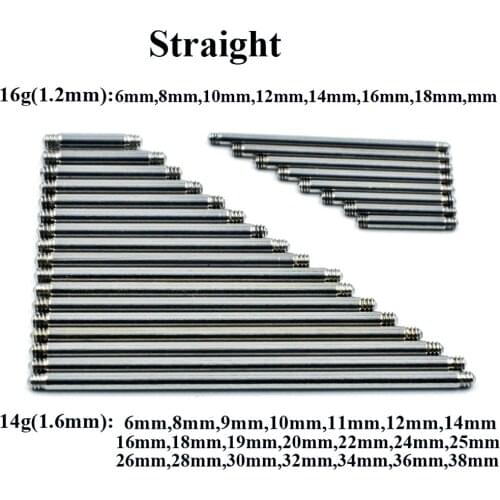 BOG-Surgical Steel shaft Straight Barbell Replacement Accessories Bar Tongue Lip Ear Ring Nipple Barbell Piercing Jewelry