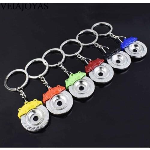 6pcs/lot Car Keychain Brake Disc Styling Creative Mini Keyring Shock Absorbers Keychain Auto Wheel Keyring Accessories Wholesale