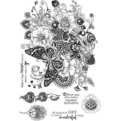 Flower Clear Stamp/Seal for DIY scrapbooking/photo album Decorative clear stamp sheets A1908