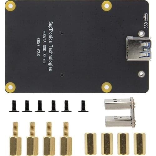 For Raspberry Pi 4 MSATA SSD Adapter X857,for Raspberry Pi 4 Model B X857 V2.0 MSATA SSD Expansion Board USB3.0 Module