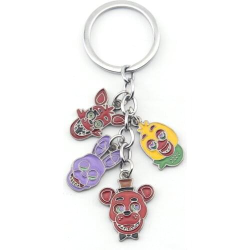 Movie five night at freddy keychain Action Figure Chica Freddy Keychains Metal Pendant Llavero Chaveiro Gift for Fans