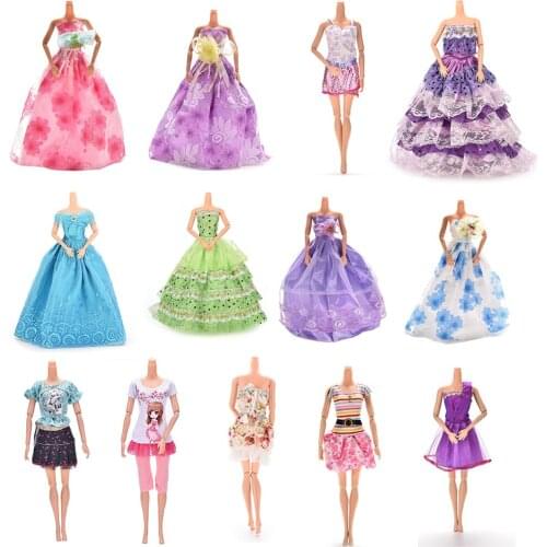 Many Styles Pick Elegant Summer Multi Layers Clothing Gown For doll Handmake Wedding Princess Beaty Doll Party Dress