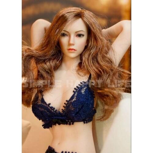 Head Sculpt SUPERDUCK SDH002C 1/6 female head long brown hair for PALE Phicen SDH002A SDH002B action figure toys