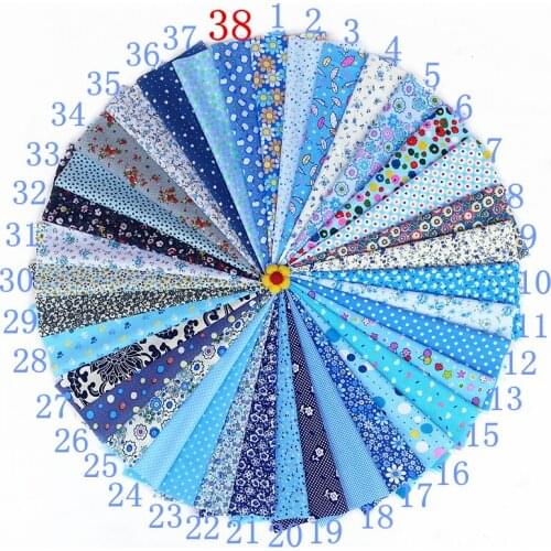 Blue Fabric Patchwork For Sewing Scrapbooking Fat Quarters Tissu Quilt Pattern Floral Fabric Textile Needlework Scraps 20X30cm