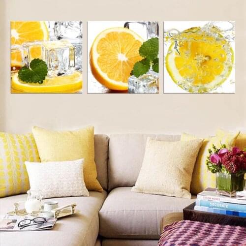 Images Fruit Paintings Green Lemon Modular For Canvas Painting Flowers Poster Wall Panels From Kitchen To Living Room