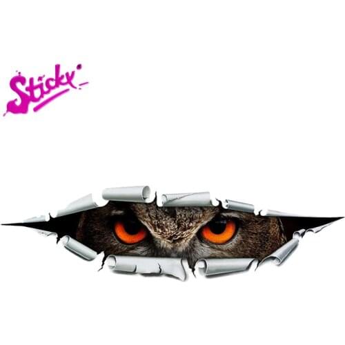 STICKY Personality Owl 3D Animal Car Sticker Decal Decor Cover Scratches Waterproof The Whole Body Motorcycle Off-road PVC