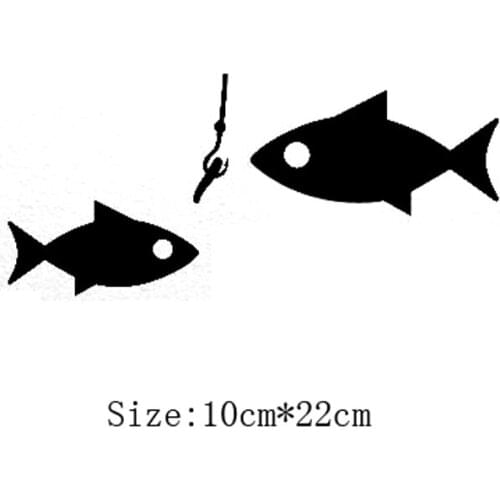 KUCADA fishing wall sticker switch panel sticker for wall decoration removable diy black pvc wallpaper mural art decor WP1460