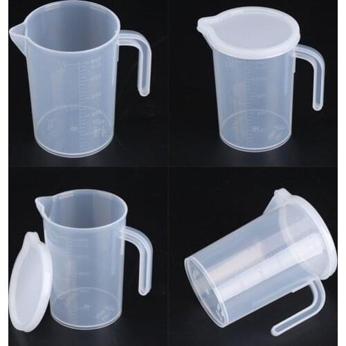 Kitchen Tools 500ml/1000ml Clear Plastic Measuring Cup Cups With Lid Kitchen Liquid Measure Jug Cup Container