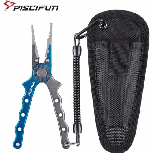 Piscifun 18cm Aluminum Fishing Pliers Multifunctional Braid Cutters Sharp Fishing Scissors Pliers Hook Remover Fishing Tools