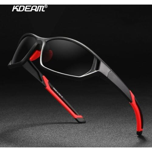 KDEAM Mens Polarized Sunglasses Sports Goggle Multi Layer Coating Sunglass CE Cat.3 Durable TR90 Material Temple