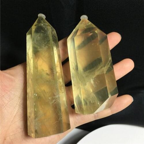 Natural Citrine Obelisk Wand Point Rock Crystal Healing Energy Column