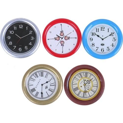 1:12 Scale Toy Home Decor Dollhouse Miniature Wall Clock Play Doll House Miniature Accessories Toy Pretend Play Furniture