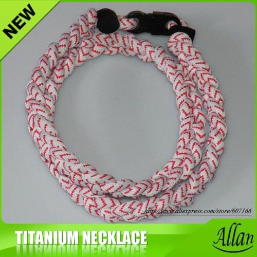 2016 New arrival football college baseball silicone sports 3 rope Braid nylon titanium necklaces