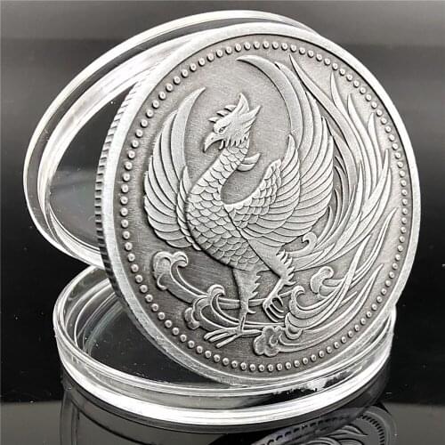 New Year Gifts Phoenix Antique Silver Coin Imperial chrysanthemum emblem Japan Medal Souvenir coins Collectible