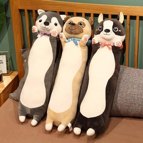 1pc 65cm Cute Huksy French bulldog & Jingba Dog Plush Toys Lovely Animal Long Pillow Dolls Stuffed Soft Toys for Children Baby
