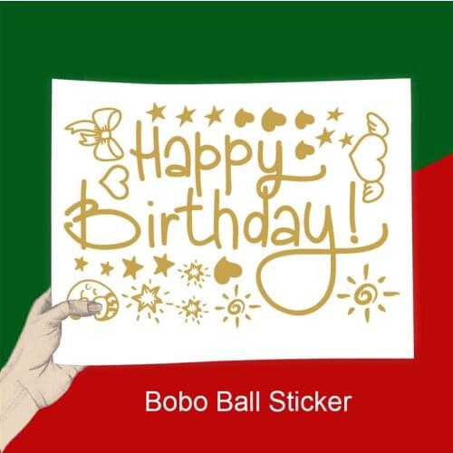 Just Sticker! 1pc Gold Black Balloon Sticker Birthday Party Decor DIY Birthday Balloon Stickers Suit for 18" 24" Balls