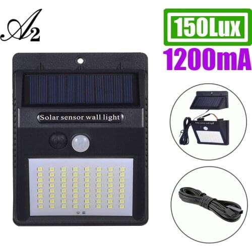A2 LED solar light street light PIR Sensor lamp 80LED outdoor indoor home waterproof Ip 65 garden Separated