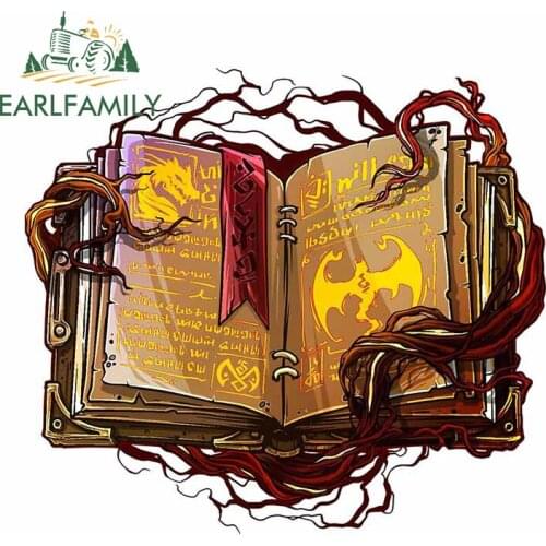 EARLFAMILY 13cm x 11.8cm for Book with Tree Personality RV Decal Motorcycle Car Stickers Refrigerator Camper DIY Vinyl Car Wrap