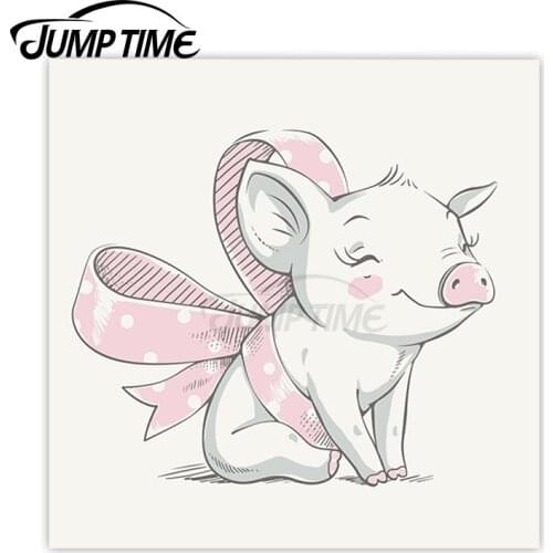 Jump Time for Cute Piglet Vinyl Stickers Pig Pretty Sticker Laptop Luggage Waterproof Car Styling Accessories