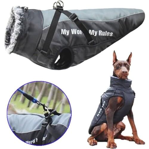 Waterproof Dog Clothes Winter Warm Vest Thicken Puppy Coat Soft Clothing for Medium Large Dogs Pet Supplies Cotton